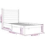 Bed Frame without Mattress Black Solid Wood Pine 90x190 cm