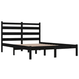 Bed Frame without Mattress Black Solid Wood Pine 135x190 cm - Top-Down View