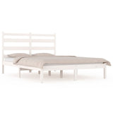Bed Frame without Mattress White Solid Wood 183x203 cm King - Front View