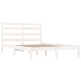 Bed Frame without Mattress White Solid Wood 183x203 cm King - Top-Down View