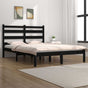 Bed Frame without Mattress Black Solid Wood 183x203 cm King