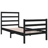 Bed Frame without Mattress Black Solid Wood 90x190 cm - Top-Down View