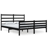 Bed Frame without Mattress Black Solid Wood 150x200 cm