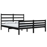 Bed Frame without Mattress Black Solid Wood 150x200 cm - Side View