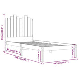 Bed Frame without Mattress Black Solid Wood 90x190 cm - Rear View