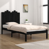 Bed Frame without Mattress Black Solid Wood 90x190 cm