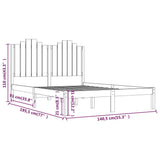 Bed Frame without Mattress White Solid Wood 135x190 cm - Rear View