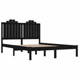 Bed Frame without Mattress Black Solid Wood 135x190 cm - Top-Down View