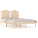 Bed Frame without Mattress Solid Wood Pine 150x200 cm - Front View