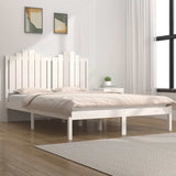 Bed Frame without Mattress White Solid Wood Pine 150x200 cm