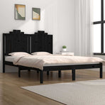 Bed Frame without Mattress Black Solid Wood Pine 150x200 cm