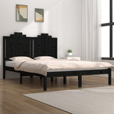 Bed Frame without Mattress Black Solid Wood Pine 150x200 cm