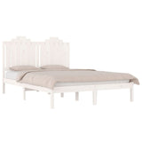 Bed Frame without Mattress White Solid Wood 183x203 cm King - Side View
