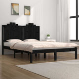 Bed Frame without Mattress Black Solid Wood 183x203 cm King