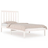 Bed Frame without Mattress White Solid Wood 90x190 cm