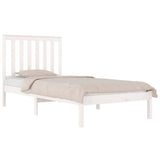 Bed Frame without Mattress White Solid Wood 90x190 cm - Side View