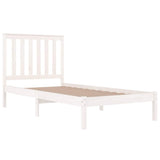 Bed Frame without Mattress White Solid Wood 90x190 cm