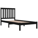 Bed Frame without Mattress Black Solid Wood 90x190 cm