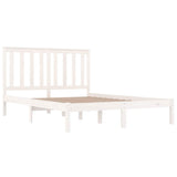 Bed Frame without Mattress White Solid Wood 135x190 cm - Top-Down View
