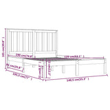 Bed Frame without Mattress White Solid Wood 135x190 cm
