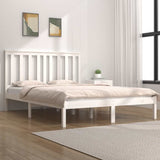 Bed Frame without Mattress White Solid Wood 135x190 cm