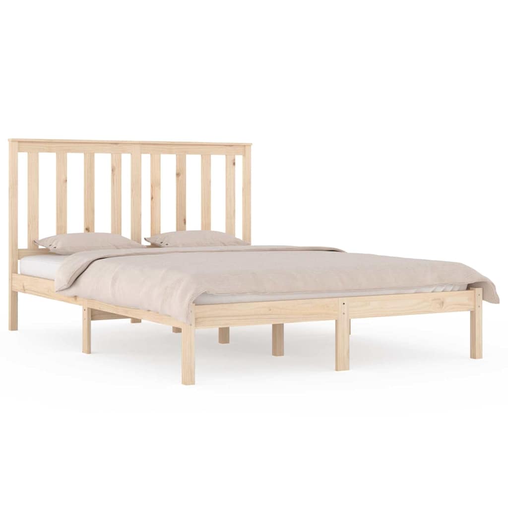 Bed Frame without Mattress Solid Wood Pine 150x200 cm