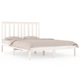 Bed Frame without Mattress White Solid Wood Pine 150x200 cm