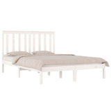 Bed Frame without Mattress White Solid Wood Pine 150x200 cm