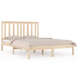 Bed Frame without Mattress Solid Wood 183x203 cm King