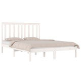 Bed Frame without Mattress White Solid Wood 183x203 cm King