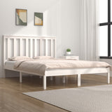 Bed Frame without Mattress White Solid Wood 183x203 cm King