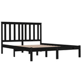 Bed Frame without Mattress Black Solid Wood 183x203 cm King