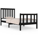 Bed Frame without Mattress Black Solid Wood 90x190 cm