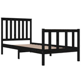 Bed Frame without Mattress Black Solid Wood 90x190 cm - Top-Down View