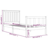 Bed Frame without Mattress Black Solid Wood 90x190 cm