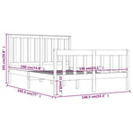 Bed Frame without Mattress Black Solid Wood 135x190 cm