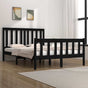 Bed Frame without Mattress Black Solid Wood 135x190 cm