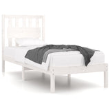Bed Frame without Mattress White Solid Wood 90x190 cm - Front View