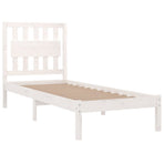 Bed Frame without Mattress White Solid Wood 90x190 cm