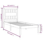 Bed Frame without Mattress White Solid Wood 90x190 cm
