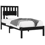 Bed Frame without Mattress Black Solid Wood 90x190 cm