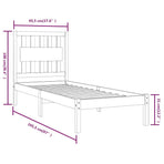 Bed Frame without Mattress Black Solid Wood 90x190 cm