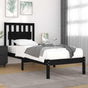 Bed Frame without Mattress Black Solid Wood 90x190 cm