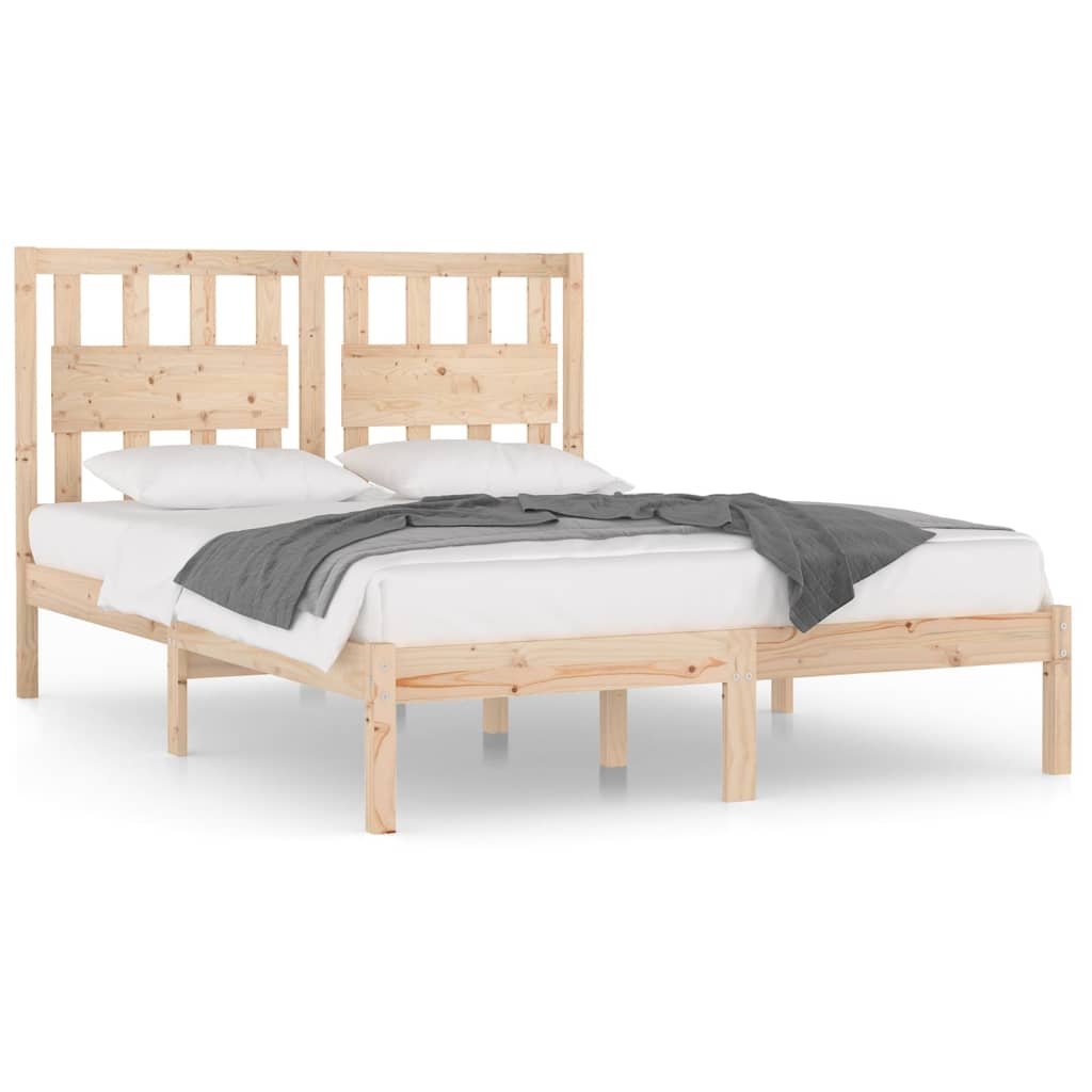 Bed Frame without Mattress Solid Wood 135x190 cm