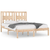 Bed Frame without Mattress Solid Wood 135x190 cm - Front View
