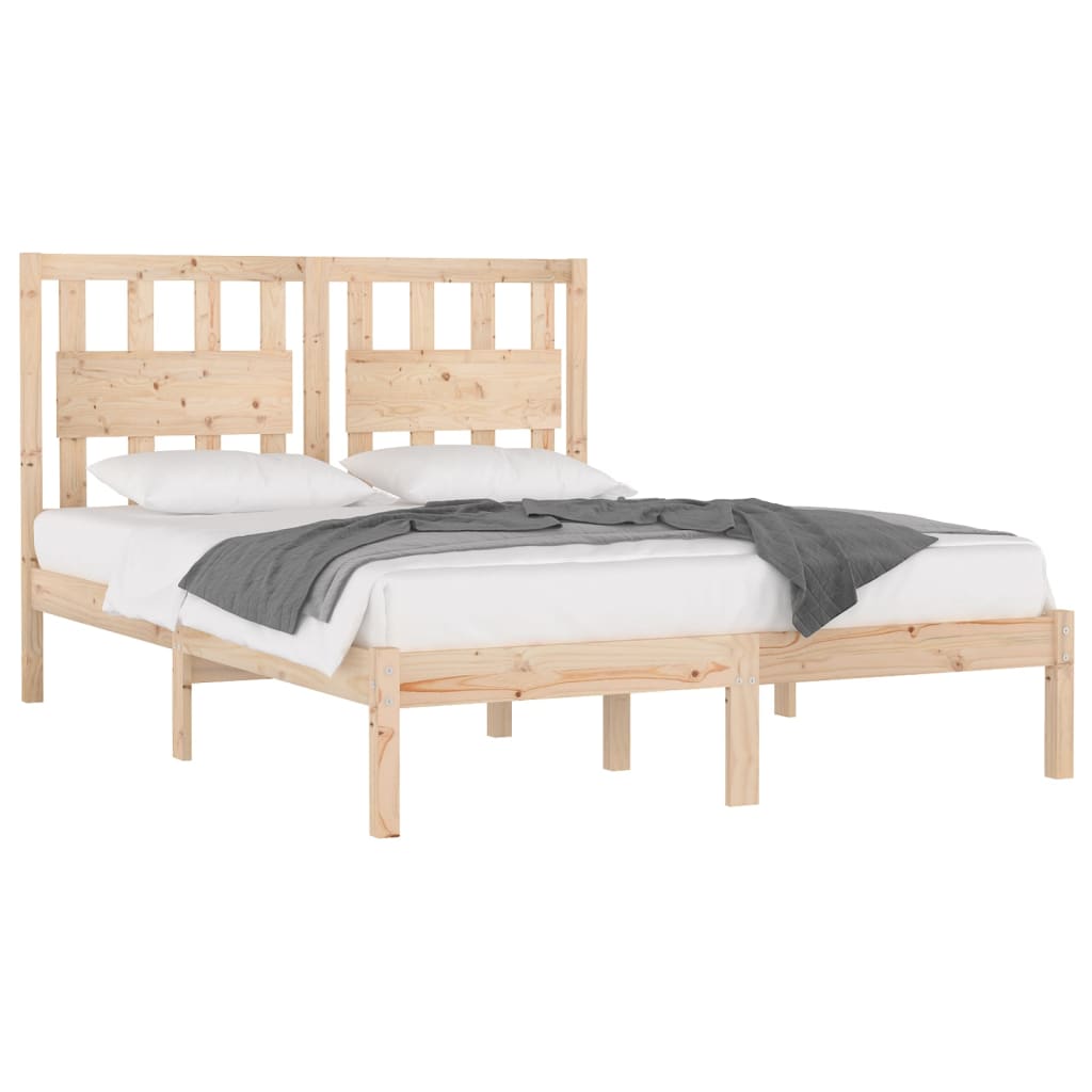 Bed Frame without Mattress Solid Wood 135x190 cm