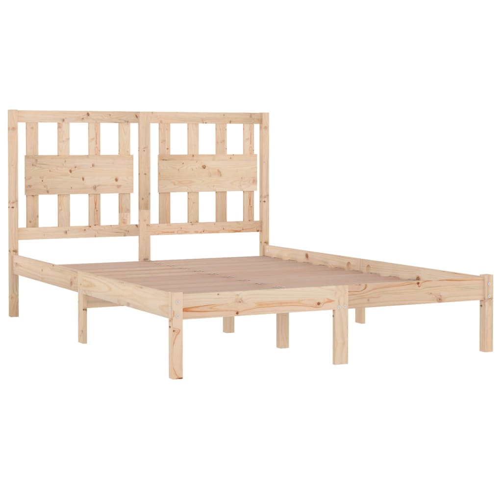 Bed Frame without Mattress Solid Wood 135x190 cm