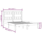 Bed Frame without Mattress Solid Wood 135x190 cm