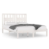 Bed Frame without Mattress White Solid Wood 183x203 cm King - Front View