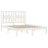 Bed Frame without Mattress White Solid Wood 183x203 cm King